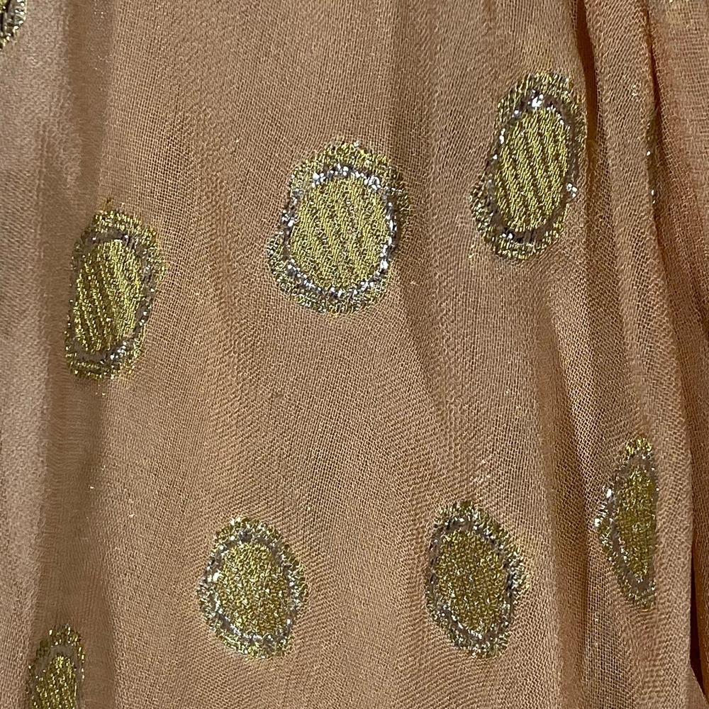 Raga Kenna Metallic Dot Mini Dress Peach Gold Silver Sparkle Womens Size XS - Picture 10 of 11